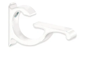 White Designer Aluminum Glass Shelf Bracket 3/8"-1/2" - Picture 1 of 1