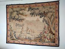 antique french Tapestry aubusson tapestries wool & silk Hand woven wall hanging