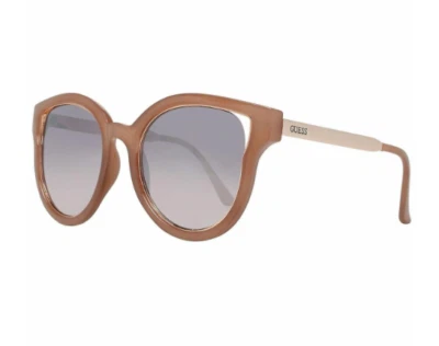 Guess GF0323 72U Round Cat Eye Sunglasses Nude Peach Copper Gold Silver Mirror - Image 1 of 3