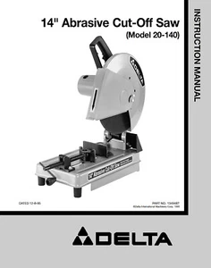 Delta 20-140 14" Abrasive Cut-Off Saw Instructions Manual - Picture 1 of 1