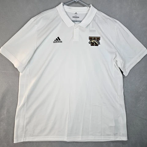 Western Michigan Broncos Adidas Polo Shirt Mens 2XL White Climcool Cover