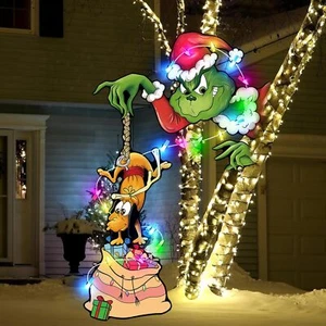 Christmas Fence Decorations Outdoor - 3Pcs Light up Christmas Yard Decorations a - Picture 1 of 7