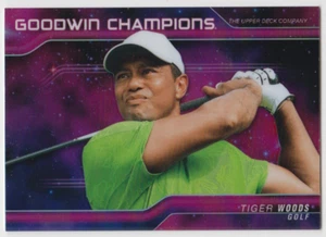 2023 UD Goodwin Champion Golf Tiger Woods P52 Platinum Cosmic 199/199 1/1 - Picture 1 of 2