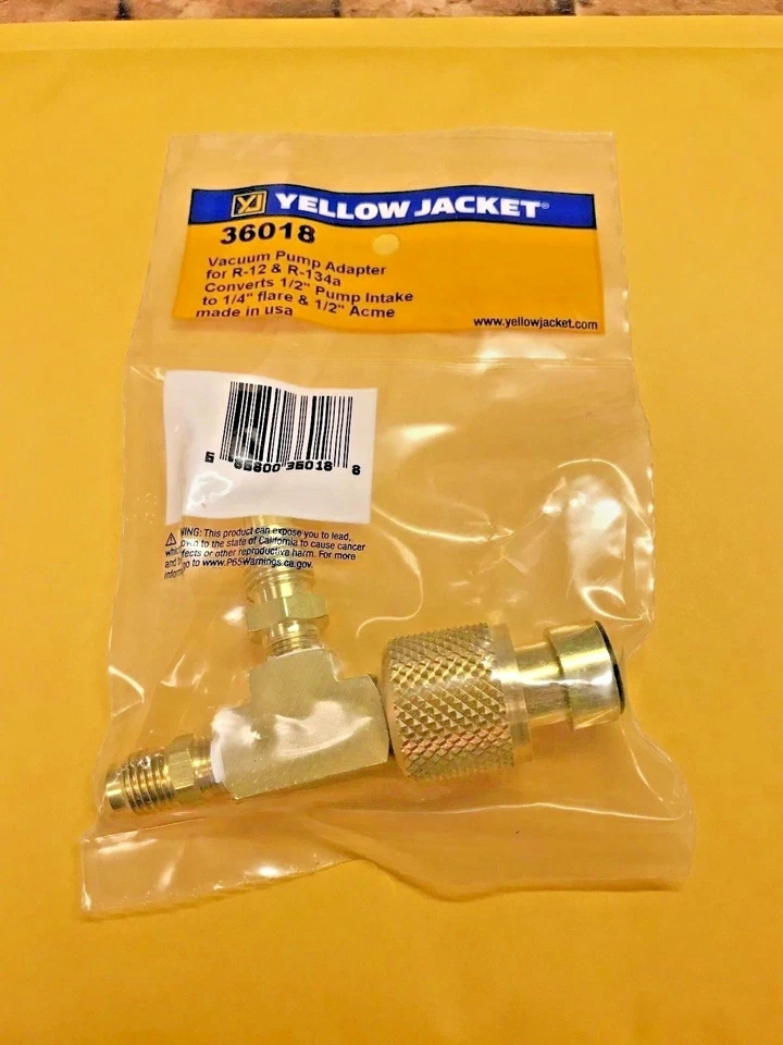 Adaptador de bomba de vacío para R12 y R134a parte # 36018 Foto 1 de 1