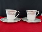 Excel China Manchester Porcelain 2 Sets Floral Coffee Cup & Saucer 22K Band 4145