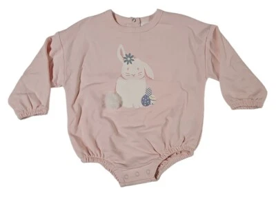 Traje de Pascua Wonder Nation rosa manga larga top con broches de presión conejito talla 3-6M Foto 1 de 4