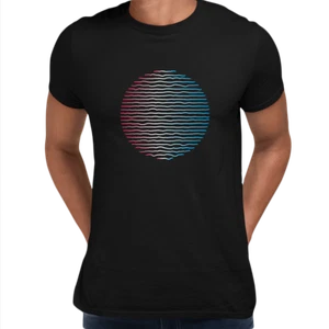 Futuristic Circular Wave Gradient Sphere Liquid 3D Defect Unisex Male T-shirt - Foto 1 di 9
