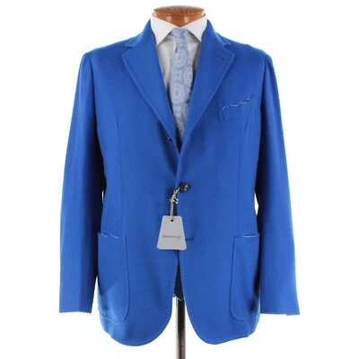 Abrigo deportivo de cachemir Sartorio Kiton nuevo con etiquetas talla 54R (44R EE. UU.) en azul cobalto liso Foto 1 de 4