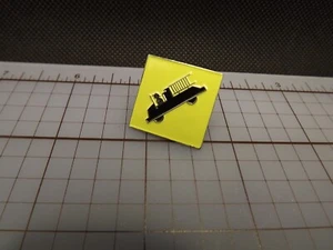 NEW Yellow Square with Fire Engine Fire Truck Lapel Pin 7/8" - Picture 1 of 3
