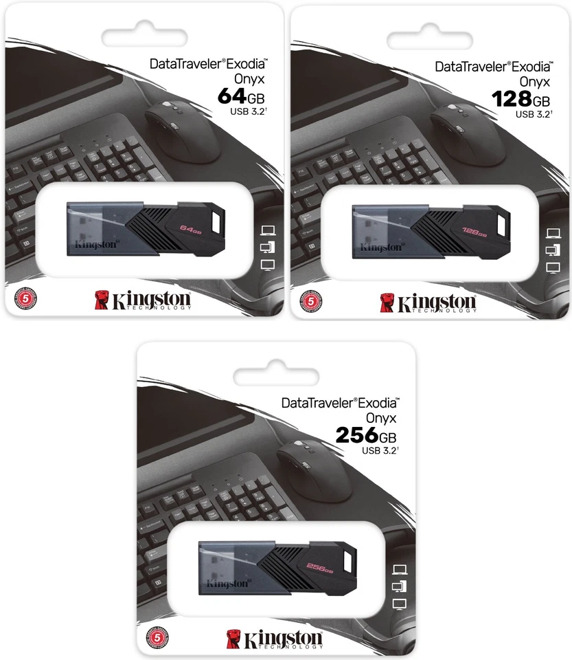 Kingston chiavetta USB Exodia Onyx 64 GB/128 GB/256 GB 3.0 pen unità di backup