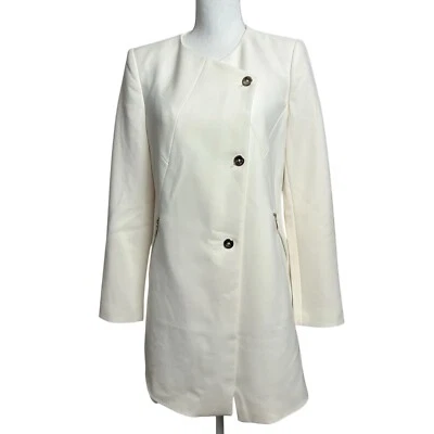 Blazer/chaqueta para mujer White House Black Market talla pequeña color crema bolsillos con cremallera Foto 1 de 4