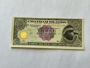 Billet Chatham Islands 3 Dollars 1999 (10-12/1) - Imagen 1 de 2