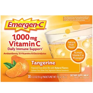 Emergen-C 1000mg Vitamin C and B Antioxidant Immune Support Tangerine 30 Packets - Picture 1 of 7