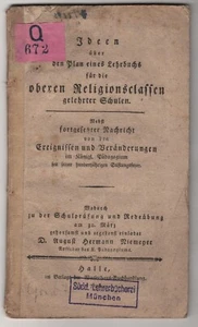 Ideen über den Plan eines Lehrbuches für die oberen Religionsclassen ... 1798 - Bild 1 von 2