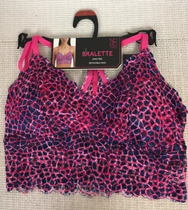 No Boundaries Women Bralette Size M Longline Pink Blue Racerback New with Tags - Picture 1 of 11