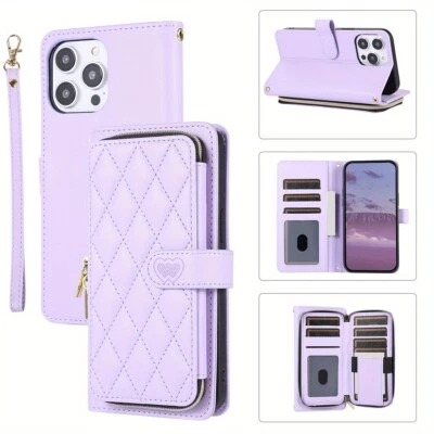 Crossbody Wallet Case for iPhone 16 15 14 13 12 11 Pro Max XR XS 7 8 Plus SE - Image 1 of 4