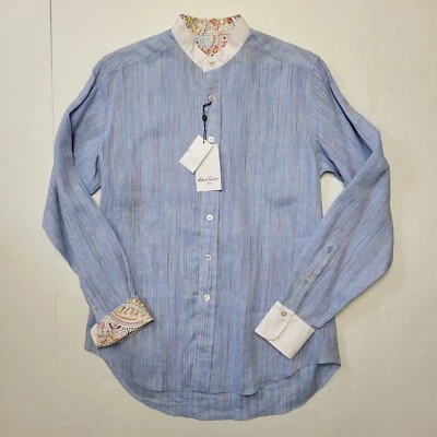 Robert Graham LINEN Women's Shirt Size XS Blue Multicolor Striped SHELBY X-SMALL - Image 1 of 4
