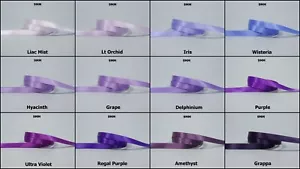 10yds ~~ 9mm Purple Hyacinth Grape Double Face Satin Ribbon 15 Colours U PICK - Picture 1 of 15
