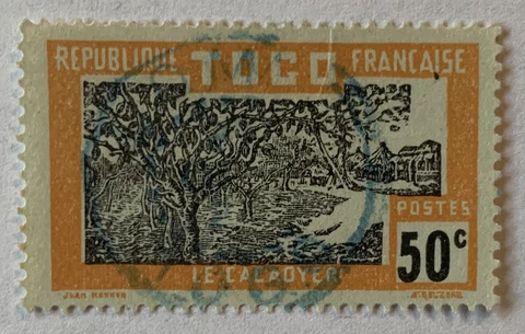1924 TOGO STAMP #230 WITH UNIQUE BLUE SON CANCEL Cover