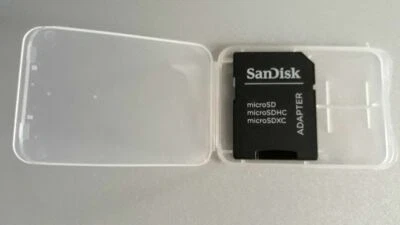 Box Custodia + Lettore Adattatore SANDISK di Memorie Micro SD SDHC SDXC MicroSD - Immagine 1 di 2