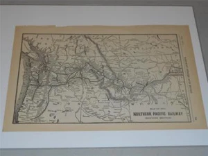 Mappa originale della ferrovia del Pacifico settentrionale (sezione occidentale) con collegamenti 1917 - Foto 1 di 3