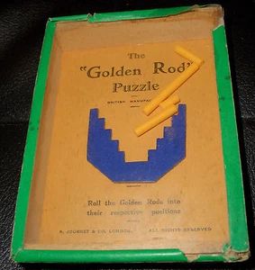 Rompecabezas de destreza antiguo de colección, vara de oro, R. Journet & Co. - Imagen 1 de 2