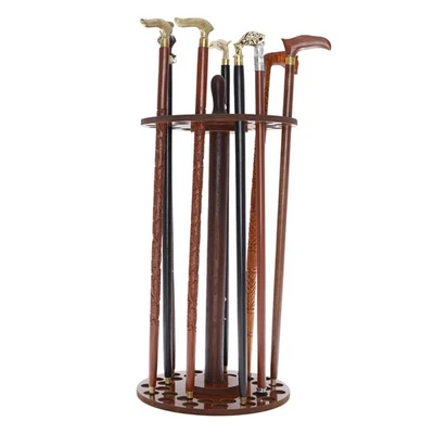 Organizador de bengala grande capacidade 30 rack de armazenamento de madeira decoração foyer antigo - Imagem 1 de 4