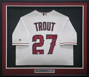 Los Angeles Angels Mike Trout Signed Framed White Majestic Jersey JSA #XX12789 - Picture 1 of 6