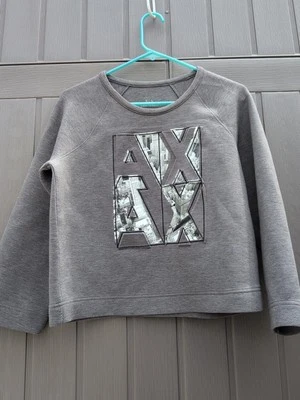 Armani Exchange Vintage Knit Sweater Pullover Gray Sweatshirt Cotton Y2k Small - Image 1 of 4