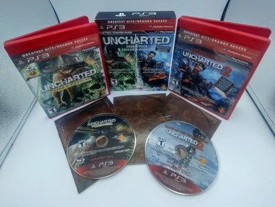 Uncharted 1 & 2 Dual Pack  PlayStation 3 PS3 Discs Like New  - Image 1 of 2