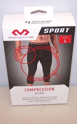 McDavid Sport Compression 3/4 Athletic Pants Tights Black Men's Size: L 34/36 - Image 1 of 4