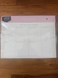2025 Weekly Desk Planner Orange Circle Studio 17 Mo Calendar Aug 05-Dec 06 Pink - Picture 1 of 6