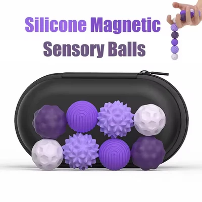 Silicone Magnetic Balls Set Hand Massage Balls Fidgeting Fingertips Sensory Toys - Image 1 of 4