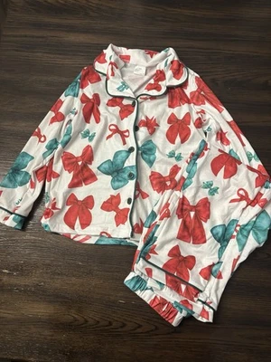 Pijama con lazo de Navidad para niñas talla 6-7 Foto 1 de 2
