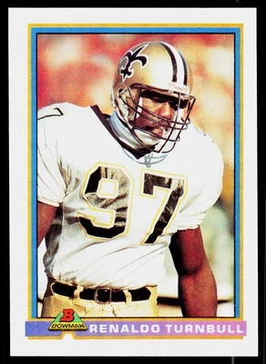 Renaldo Turnbull, 1991 Bowman, #346, New Orleans Saints, - Image 1 of 2