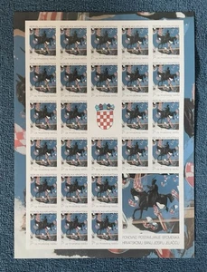 Kroatien #RA25a, 2,20d Jelacic Statue IMPERF, postfrischer Bogen/25, postfrisch (R10-77g) - Bild 1 von 1