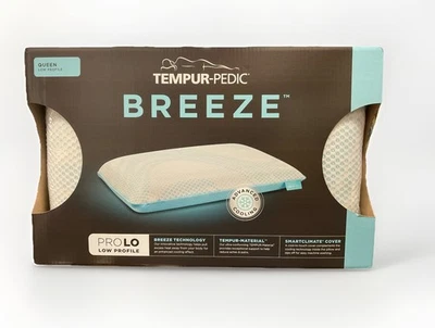 New Tempur-Pedic Breeze ProLo Queen Size Low Profile Pillow NIB TempurPedic Cool - Image 1 of 4