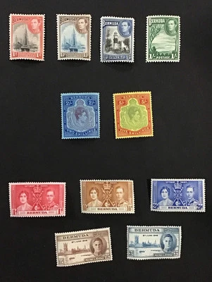 BERMUDA 1938-51 VF MH Sc#118-119,121a-122,123 Perf14,125a Perf14, Cv$70. (W51) - Image 1 of 2