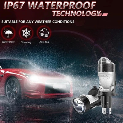 H4 LED Headlight Bulbs 90W 2PCS Projector 6000 Lumens Voltage Range 9V to 36V - Image 1 of 4