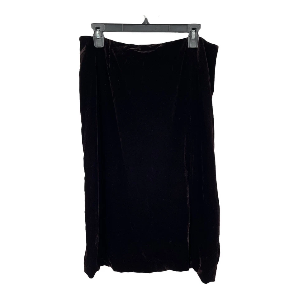 Theory Skirt Slit Pencil Skirt in Stretch Velvet brown size 14 - Image 1 of 4