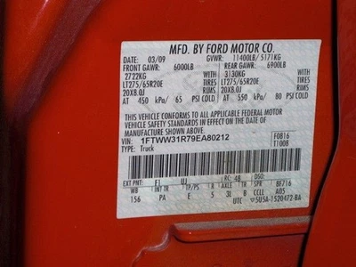 05 06 07 08 09 10 FORD F250 SUPER DUTY EJE R. EJE EJE TRASERO PICKUP 516955 Foto 1 de 4