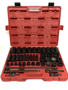 Sunex 2568 1/2 inch Drive SAE Impact Socket Master, 43 Pieces - Red Case - Picture 1 of 3