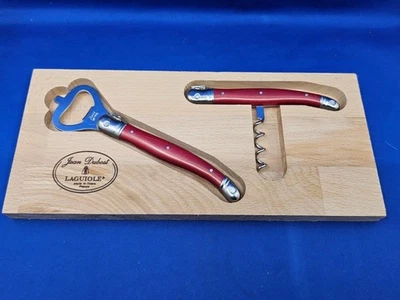 Jean Dubost Laguiole 2 件装开瓶器和开瓶器套装红色手柄法国制造 — 第 1/4 张图片