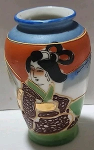 Vintage handbemalte Geisha Porzellan Vase Made in Occupied Japan. - Bild 1 von 7