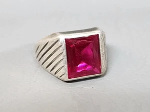 Vintage Sterling Silber Rubin Ring Größe 7,5 - Bild 1 von 10
