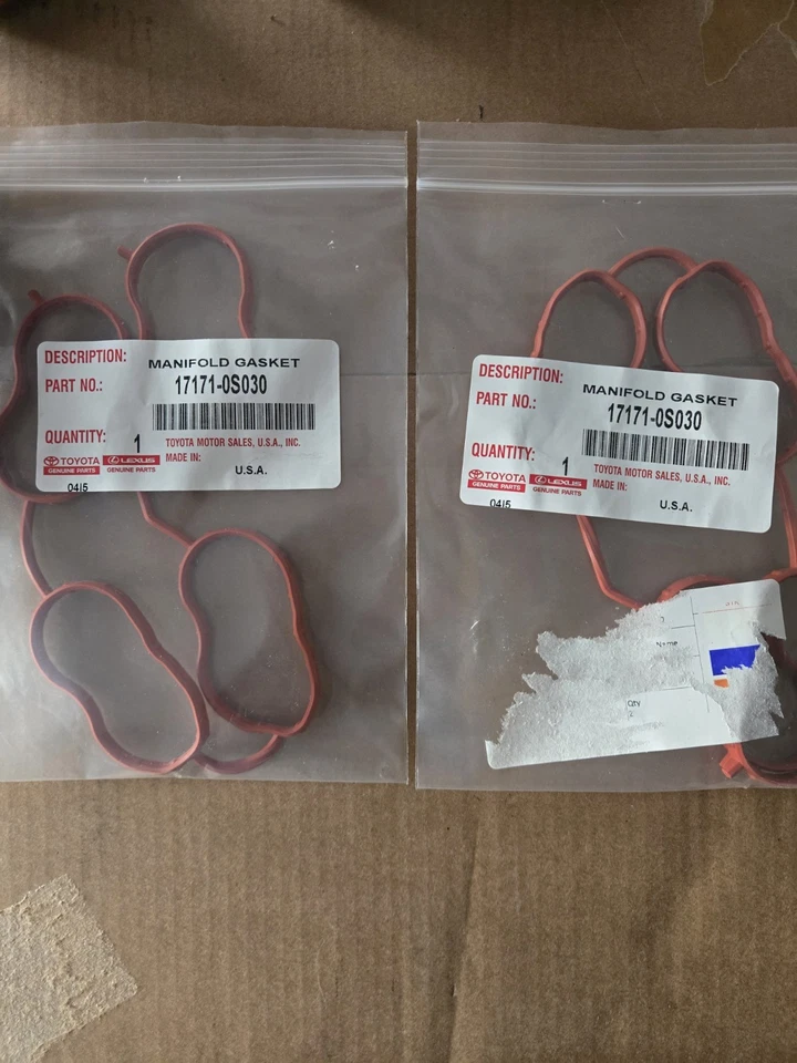 17171-0S030 Juego de juntas de colector de admisión genuino Toyota nuevo (se vende como un juego) Foto 1 de 1