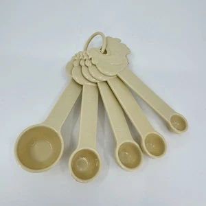 Paula Deen Rooster Chicken Measuring Spoons Plastic Nesting Set of 5 Vintage - Picture 1 of 8