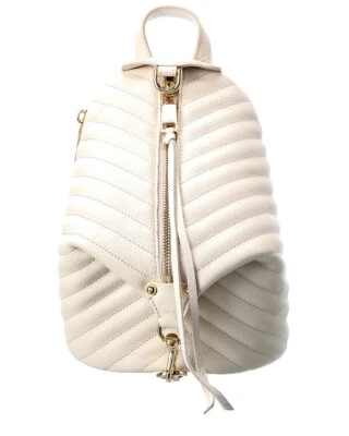 NWT REBECCA MINKOFF Julian Mini Leather Backpack w/ Chain Strap Pearl AUTHENTIC - Image 1 of 4