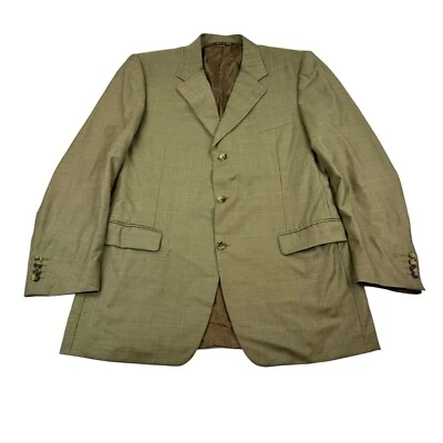 Traje Exclusivo Canali Super 150 Italia Dorado/Marrón Cuadros Hombres 2 Piezas EE. UU. 44L/US 34 Foto 1 de 4