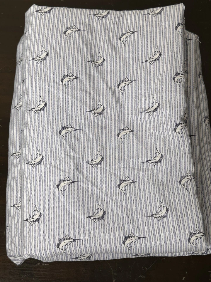 Tommy Hilfiger Flat & Fitted Bed Sheets Swordfish & Stripes Twin XL Dorm Room - Image 1 of 4